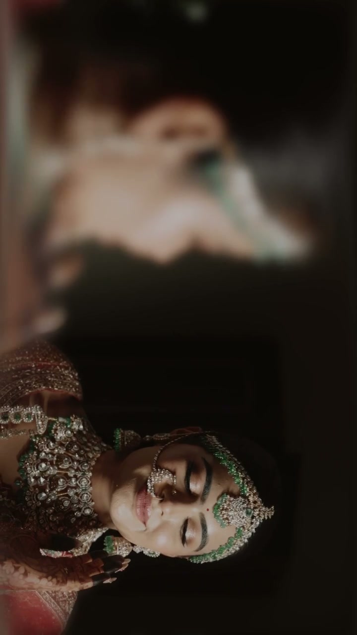 Heritage Rajputana bridal portrait reel in handcrafted lehenga and emerald jewelry